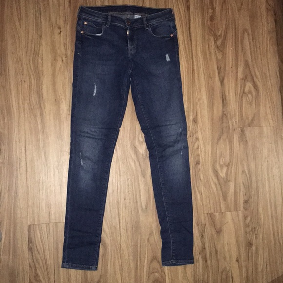 H&M Distressed Dark Wash Jeggings - Picture 1 of 4
